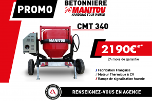 Offre promo bétonnière Manitou CMT 340 à 2190 € HT